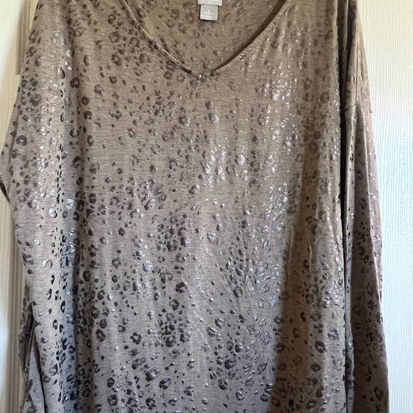 Chico's size 3 XL/16 brown and leopard print stretch fashion comfy tan chic - Picture 6 of 11